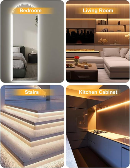 COB LED Strip Light 16.4ft, Dimmable 2300K-6500K White CCT Tunable, DC 24V Cuttable LED Tape Light, High Density 3040 LED 36W CRI 90, APP Remote Control, Music Mode, For Home DIY, Living Room, Bedroom
