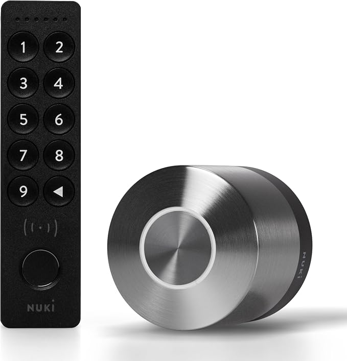 Nuki Smart Lock (Deadbolt) & Keypad 2 NFC, Keyless Door System with Auto-Lock, Fingerprint and Code Access, App Control, Easy Setup, Compatible with Alexa, Google, for Secure and Easy Home Entry