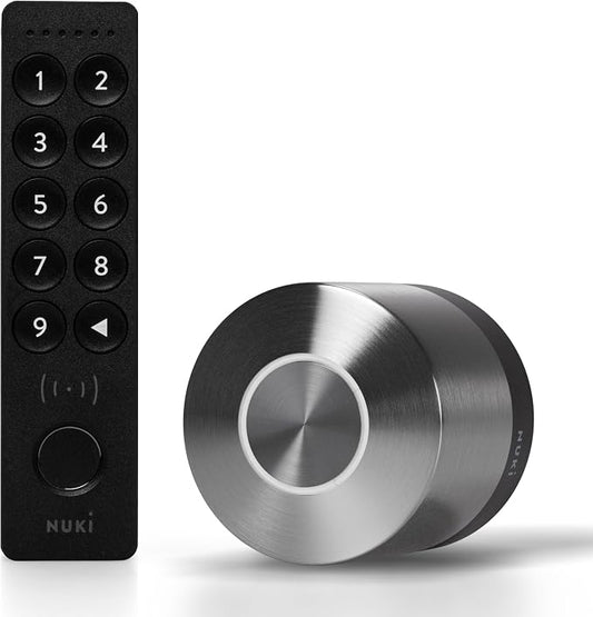 Nuki Smart Lock (Deadbolt) & Keypad 2 NFC, Keyless Door System with Auto-Lock, Fingerprint and Code Access, App Control, Easy Setup, Compatible with Alexa, Google, for Secure and Easy Home Entry