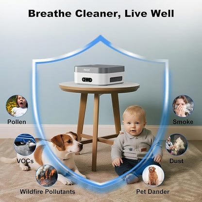 Air Purifiers for Home, H13 True HEPA Filter Captures Smoke Odor Pet Dander, Portable Quiet Car Air Purifier for RV/Desk/Bedroom/Office, Covers up to 600 Ft², Timer - 1 Filter
