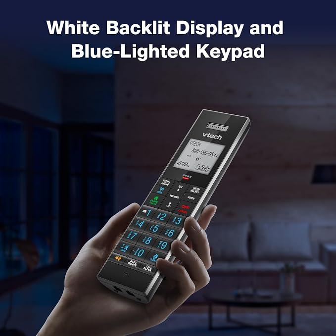 VTech LS6331 Expandable Cordless Phone with DECT 6.0 Desk/Wall Mountable Transmitter, Bluetooth Connect-to-Cell, Full Duplex Handset Speakerphone, Landline Phone with Smart Call Blocker