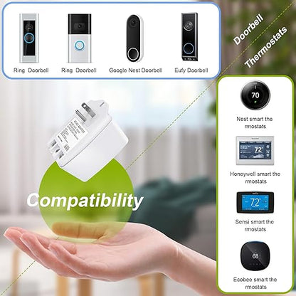 2 Pack 24V 40VA Transformer, Doorbell Transformer Plug into Outlet Compatible with Nest Ecobee Sensi Honeywell Door Bell Transformer and All Versions of Ring Doorbell Thermostat