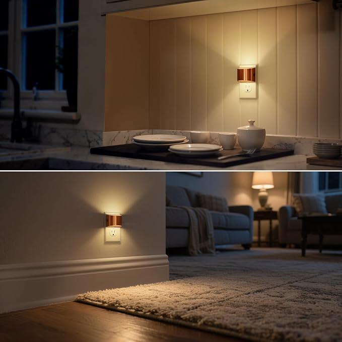 DORESshop Night Light, Night Lights Plug into Wall, Adjustable, 3000K | 3 Level Brightness Adjustable Night Light, Dusk to Dawn Sensor Nightlights for Adults, Bedroom, Bathroom, Hallway, 2 packs