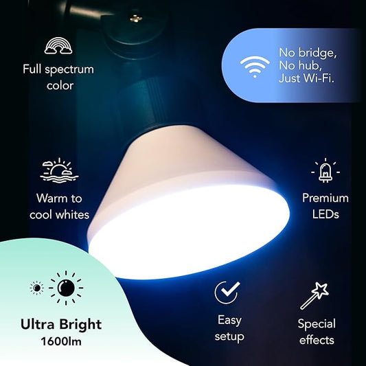 LIFX Smart Flood Light Bulb PAR38 E26 (1 Pack), Color Changing RGB + Warm White 1600 Lumens 150W Equivalent Tunable LED, 90+ CRI, Matter Compatible, Apple HomeKit, Alexa & Google Home Dimmable