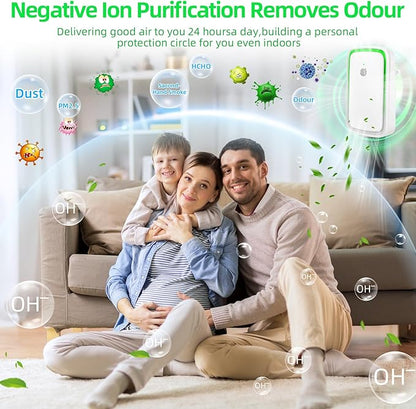Plug In Air Ionizer - 6Pack Air Purifier with 3 LED Night Light,Negative Air Ionizer for Home Use,Mini Filterless Mobile Air Cleaner for Odor,Smoke Dust,Pets,Quiet Operation Air Freshener for Home