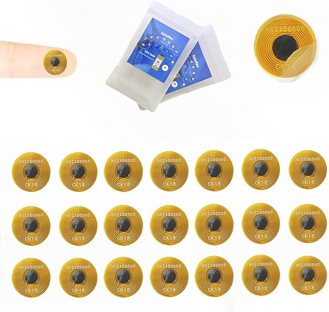 36 Pcs NTAG215 FPC Flexible NFC Tags, 10mm Round Heat Resistant Waterproof Programmable Stickers, Adhesive Mini RFID Labels for Nail Decor, Smartphones, Wearables & Home Automation