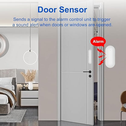 WiFi Wireless Alarm System for Home Security - 24/7 Protection Smart Home Devices 4.3" Touch Screen, GSM/4G+WiFi, App Instant Alerts, No Monthly Fee, Alexa Compatible for Villa, Kids Safety (8 pcs)