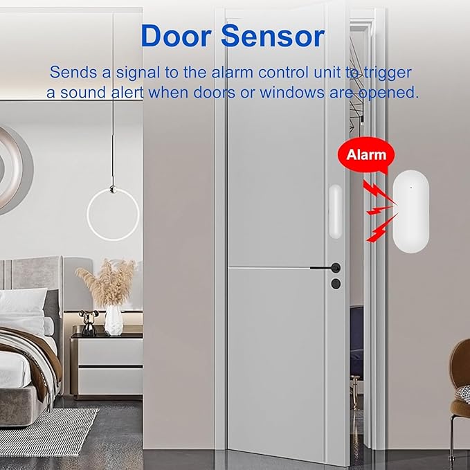 WiFi Wireless Alarm System for Home Security - 24/7 Protection Smart Home Devices 4.3" Touch Screen, GSM/4G+WiFi, App Instant Alerts, No Monthly Fee, Alexa Compatible for Villa, Kids Safety (13 pcs)