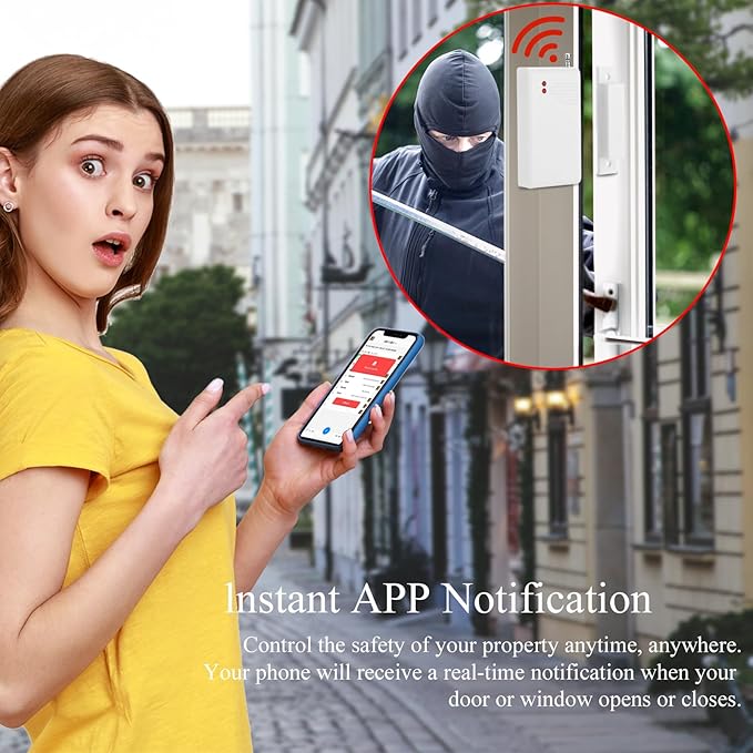 24pcs Wireless DIY Home Burglar Alarm System, 4G WiFi GSM, No Monthly Fee,Home Security with App Alert