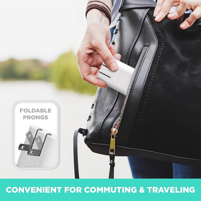 iHome Slim 2-Port USB Wall Charger, Flat Multiport Travel Plug Adapter | Dual USB-A ports, 2.4A Rapid Charge, Foldable Prongs, Slim Design, Compatible with iPhone, Android, iPad, AirPods for Home