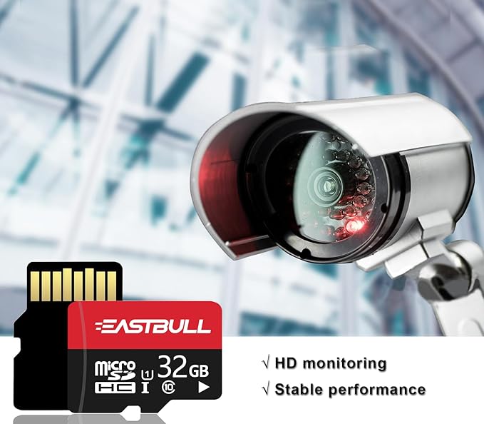 EASTBULL 32GB 5-Pack of Micro SD Cards, 32GB SD Cards Pack Full HD Video 90MB/s UHS-I U1 Micro SDHC Class 10 for Surveillance Security Cam (5 Units and 2 Adapters)