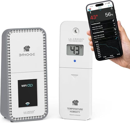 Temp Tracker Wi-Fi Alert System with the Bridge Gateway and an Indoor Outdoor Temperature and Humidity Sensor