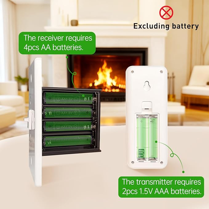 DIGITEN Gas Fireplace Remote Control Kit, Thermostat with Timer Kit for Millivolt Valve Gas Fireplaces, Large LCD Display, Wireless Thermostat Switch System On/Off/AUTO Control with Safety Lock