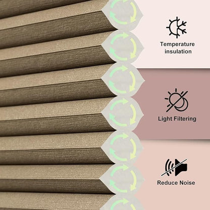 Bringnox Smart Motorized Cellular Shades with Google Home and Alexa Via HUB,and Customized(Filtering Blue-105, Light Filtering)
