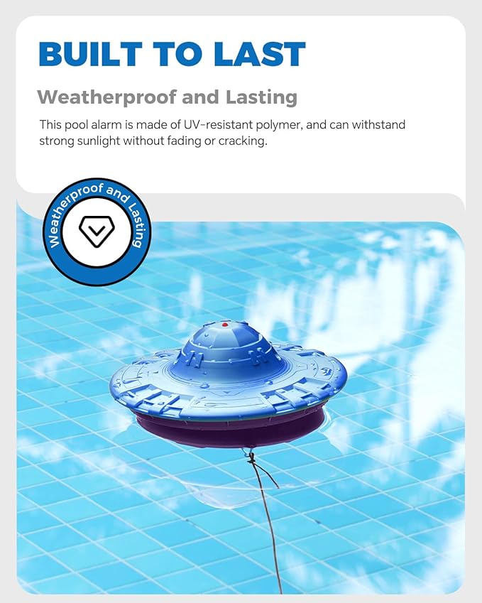 Pool Alarm with Indoor Receiver, 110dB Ultra Loud Floating Alarm for Inground & Above Ground Pools, Adjustable Sensitivity for Backyard Water Safety with Children & Pets, Navy-Violet