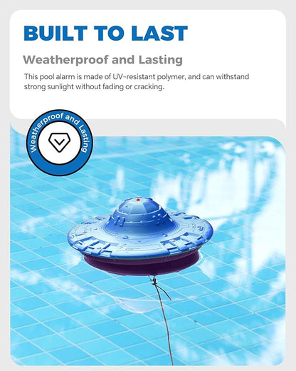 Pool Alarm with Indoor Receiver, 110dB Ultra Loud Floating Alarm for Inground & Above Ground Pools, Adjustable Sensitivity for Backyard Water Safety with Children & Pets, Navy-Violet