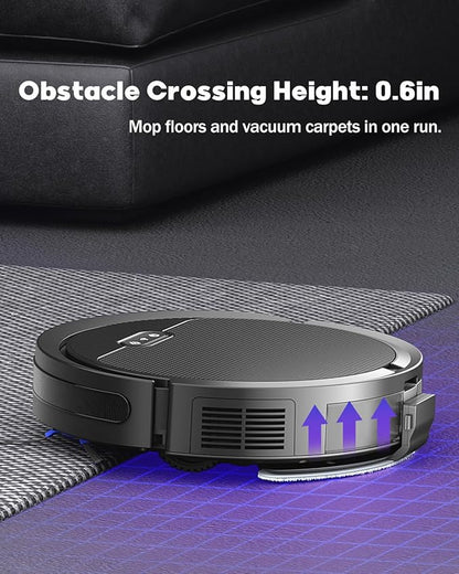 V3 Robot Vacuum and Mop, 3 in 1 Robot Vacuum Cleaner, Self-Charging Robotic Vacuum, 120 Min Runtime, 5000Pa Suction, 2.99" Thin, Support 2.4GWifi/ Alexa/App, for Pet Hair,Carpet,Hard Floor