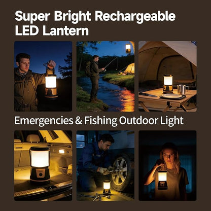 Rechargeable Emergency Light for Home Power Outages Hurricane Light | 3000 Lumen LED Camping Lantern with 7500mAh Power Bank, USB-C Dimmable Outdoor Lantern for Camping, Blackouts & Storms