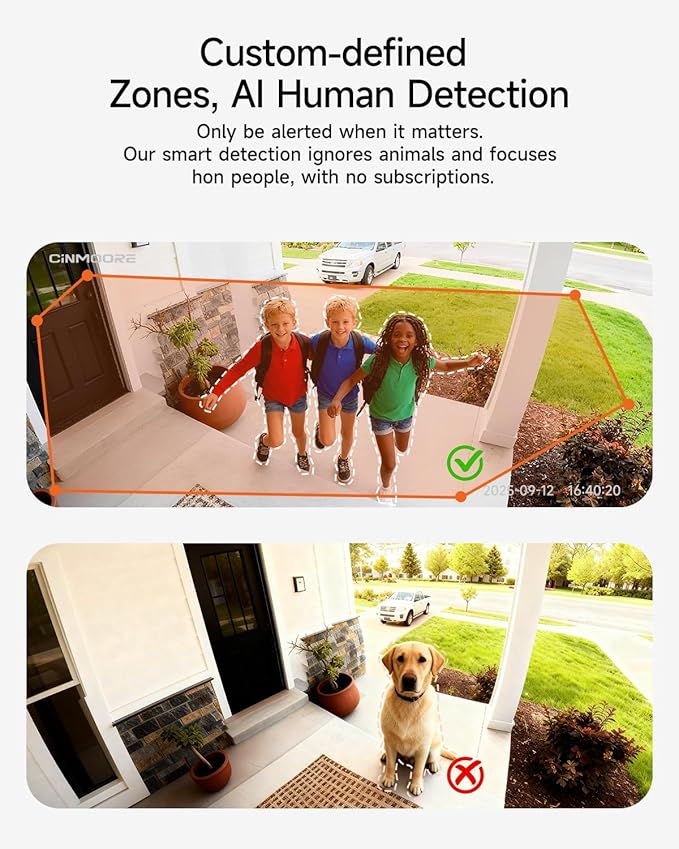2.5K Security Camera Wireless Outdoor, 2.4G WiFi Battery Powered Indoor Camera, Magnetic Mount Cameras for Home Security, AI Detection, Color Night Vision, Spotlight, Siren Alarm, 2-Way Talk