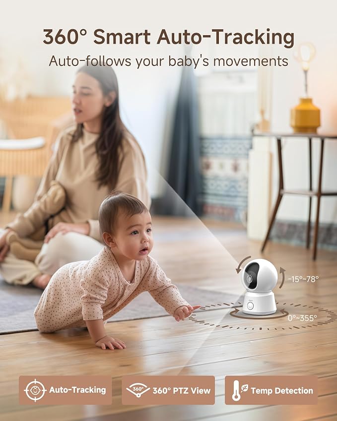 ARENTI Baby Monitor B2 Kit, WiFi 6 Camera, 5'' Upgraded Wireless Display