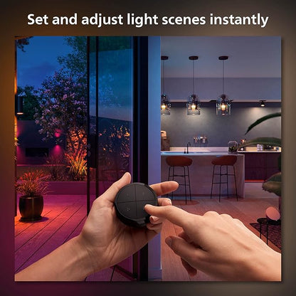 Philips Hue (1) Black Tap Dial Light Switch with (2) Smart 85W BR30 LED Bulb, White and Color Ambiance Color-Changing Light, 1200LM, E26 - Requires Bridge - Control with Hue App or Voice Assistant