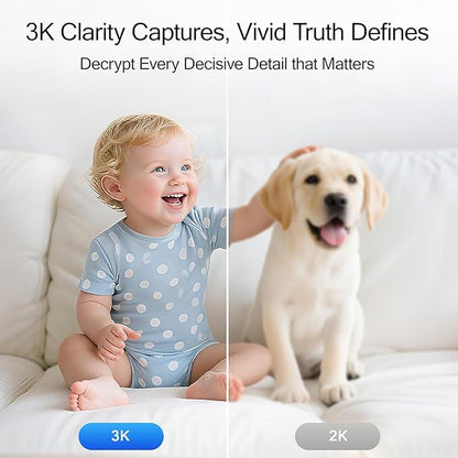 Upgraded 3K Security Camera Indoor, Free Time Lapse, AI Tracking & Face ID, PTZ 5G WiFi Dog/Pet/Baby Monitor Cameras for Home Security, Color Night Vision, Full Duplex 2-Way Talk