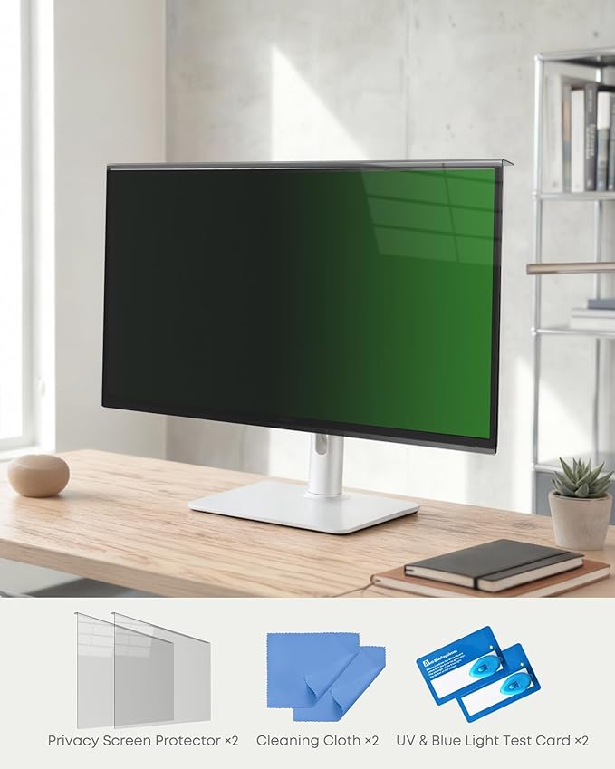 2-Pack Hanging Privacy Screen Protector for 21-22" Monitors, Removable & No Installation Required, ±30° Privacy Filter, Effectively Blocks High-Energy 460nm Blue Light – Dual Protection for Information Security & Eye Health (22"-16:9 (19.29"×12.48"))