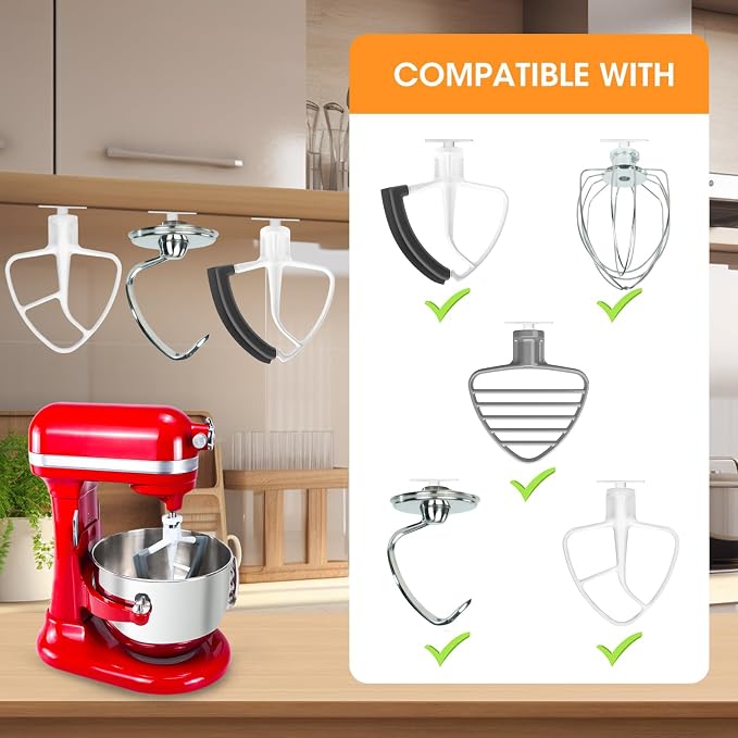 4 Pack Stand Mixer Attachment Holders Compatible with Kitchenaid Mixer Accessories (Black)