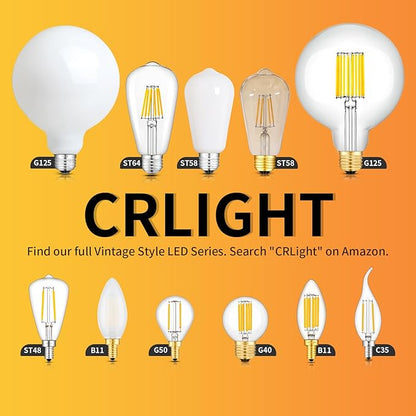 Dimmable Edison Bulbs, 6W 65W 650LM 3000K Soft White, ST58 = ST19 Vintage LED Light Bulb, 90+ CRI, E26 Medium Base, Clear Glass Style for Living Room, Bedroom, Home Decor, 10 Pack