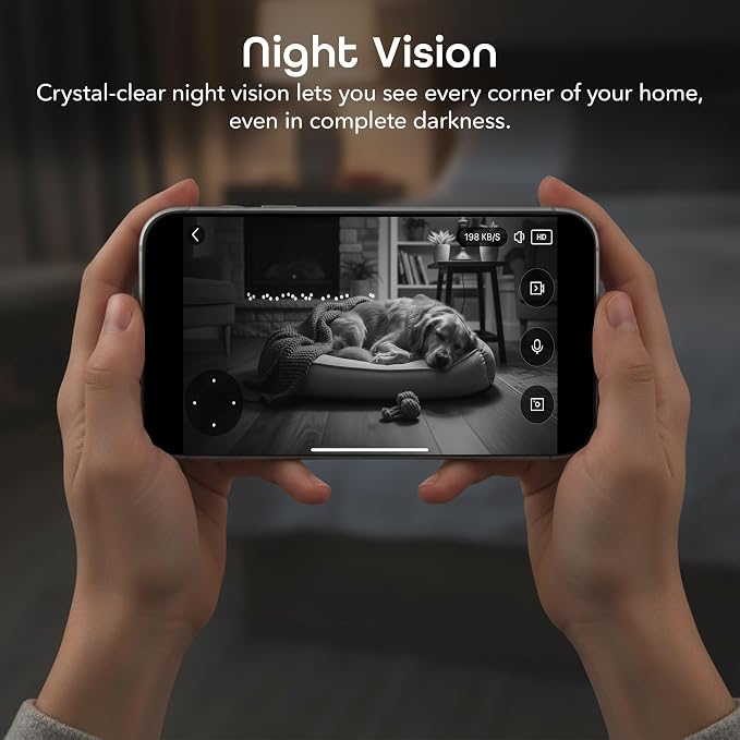 Geeni Orbit 3MP Smart PTZ Security Camera, 2K HD, Pan & Tilt Auto-Follow
