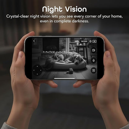 Geeni Orbit 3MP Smart PTZ Security Camera, 2K HD, Pan & Tilt Auto-Follow