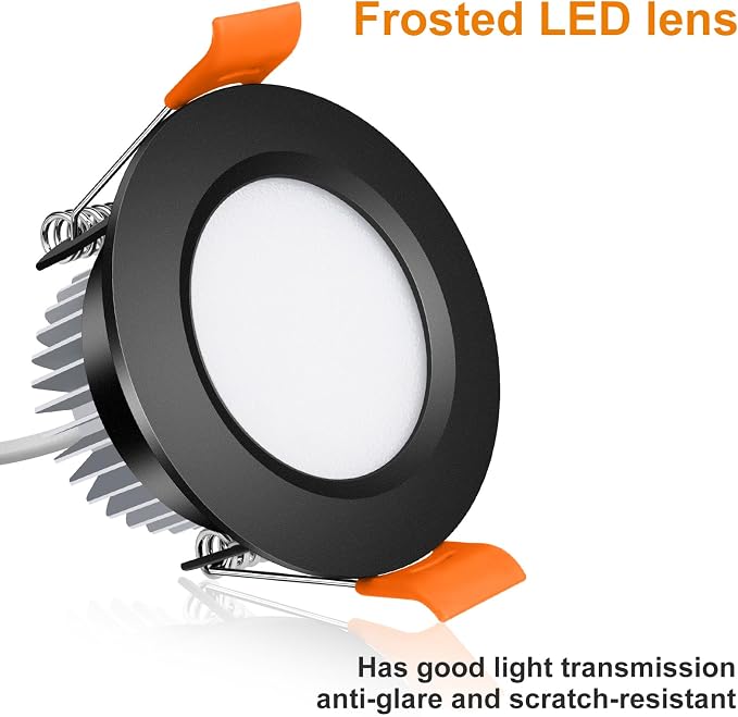 inShareplus 2 Inch LED Recessed Lighting, Black Downlight Dimmable 3W (35W Equivalent), 3000K Warm White, CRI80, Recessed Light Fixtures with LED Driver (10 Pack