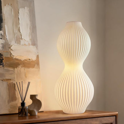 RONDURE Modern Ceramic Decorative Table Lamp Living Room Bedroom Bedside | Handcrafted Unique Warm Ambient Lighting Lamp, Accent White Translucent Ceramic shade, Fully Dimmable, Corded, Bulb Included