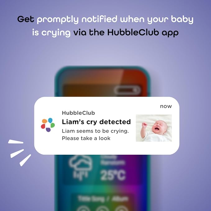 Hubble Connected SkyVision AI-Enhanced Smart Camera Baby Monitor with Secure Connection, Crib Mount, Remote Pan Tilt Zoom, 2-Way Talk, Night Vision, Nightlight, Soothing Sounds, Wellness Tracker, App