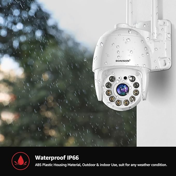 BOAVISION 5MP Security Camera Outdoor, Wireless WiFi IP Camera Home Security System 360° View,Motion Detection, auto Tracking,Two Way Talk,pan Tile Full Color Night Vision,5G/2.4G WiFi