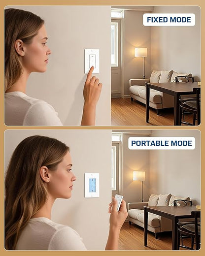 DEWENWILS Remote Control Outlet, Magnetic Wireless Light Switch, 100FT Decorator Rocker Wall Switch, Remote Outlet forLamps, Fans, Household Appliance, 15A/1875W, 2 Remote and 1 Outlet