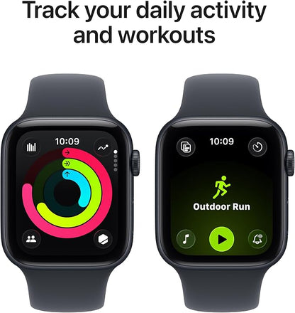 Apple Watch SE 3 [GPS 44mm] Smartwatch with Midnight Aluminum Case with Midnight Sport Band - M/L. Fitness and Sleep Trackers, Heart Rate Monitor, Always-On Display, Water Resistant