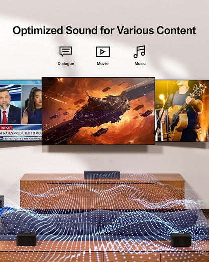 ULTIMEA 5.1 Sound Bar for Smart TV, Virtual Surround Sound System for TV, 320W Peak Power, Adjustable Surround Speakers and Subwoofer, APP Control, Home Theater Soundbar Poseidon D50(2025 New Model)