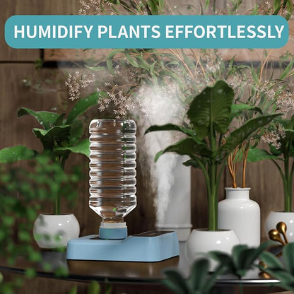 Travel Humidifier, Portable Humidifier for Plants, Bedroom, Office, Hotel or Car, Battery Operated Mini Cool Mist Humidifiers, Quiet 23dB, Auto-off, Night Light & BPA-Free, Light-Blue