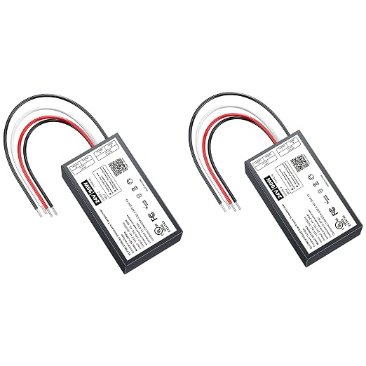 (2 Pieces) 96W Dimmable LED Driver 24V,Triac ELV/MLV LED Transformer Compatible with Lutron&Leviton Switches,Dimmable Power Supply for Indoor/Outdoor Lights,UL&FCC-Listed