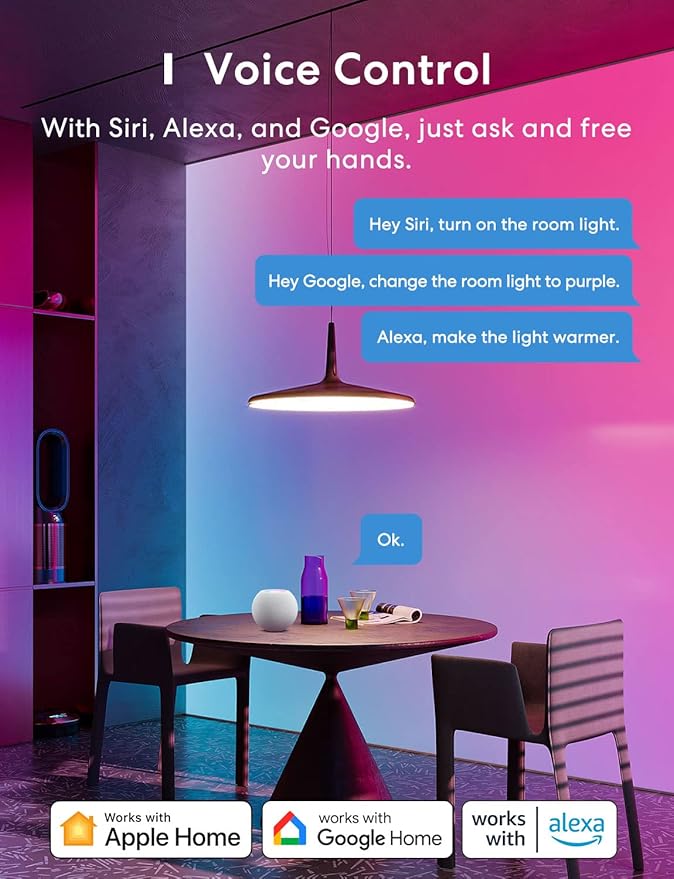 meross Smart Light Bulb and Lamp Compatible with Apple HomeKit, Siri, Alexa, Google Assistant and SmartThings