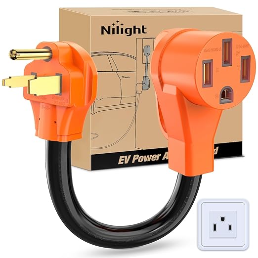 Nilight EV Charger Adapter Cord 50 Amp to 50Amp 10 Gauge 6-50P 14-50R