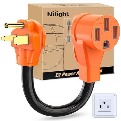 Nilight EV Charger Adapter Cord 50 Amp to 50Amp 10 Gauge 6-50P 14-50R