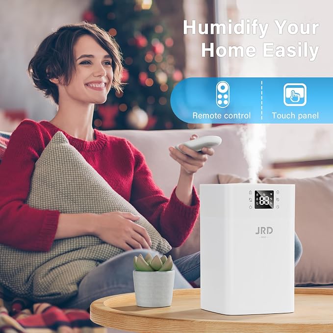 JRD Humidifiers 4L for Bedroom, Cool Mist Humidifier for Large Room, 40H Runtime, Night Light, 360° Nozzlefor Home, Office, Baby Nursery, Plants