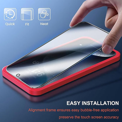 2 Pack compatible with iPhone 15 Privacy Screen Protector Mirrored Tempered Glass Film Anti-Spy Perfect Mirror Effect Touch Sensitive with Easy Installation Alignment Frame 6.1 inch - Silver