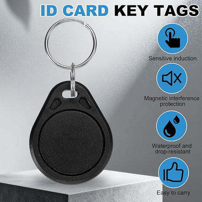 PATIKIL 10 Pcs 13.56MHz CUID Writable Rewritable Smart Key Fobs, Clone IC Key Fob Tags Blank Smart Card Key Classic 1K for Entry Access Control System, Black