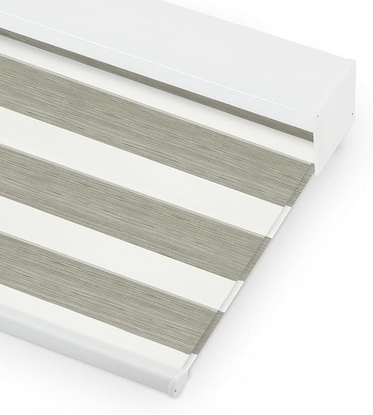 Bringnox Smart Motorized Zebra Roller Blinds-85% Blackout, Remote Control, Works with HomeKit, Google Home & Alexa via Hub, Custom Size