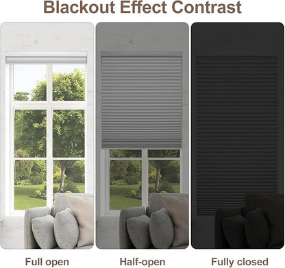 Godark Motorized Blackout Cellular Shades Compatible with Alexa/Google Home Electric Blinds Smart Honeycomb Shades for Windows Automatic Blinds with Remote Custom Size-Off White
