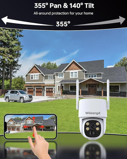 Wireless Security Camera System Outdoor, Aurora Lux Color Night Vison 4 Cam-Kit Solar Powered Security Cameras Wireless Outdoor-1TB 360° View 2.4/5Ghz WiFi No Monthly Fee