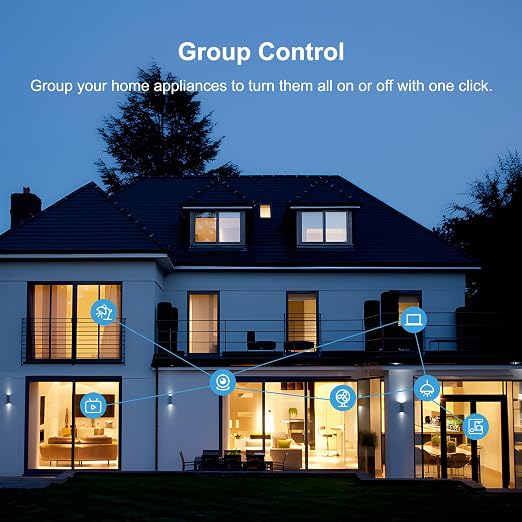 Smart Plug, WiFi Plugs Work with Alexa & Google Assistant, Smart Outlet with Timer & Group Controller, WiFi Outlet for Home, No Hub Required, ETL & FCC Certified, 2.4GHz WiFi, 16A, 2 Pack